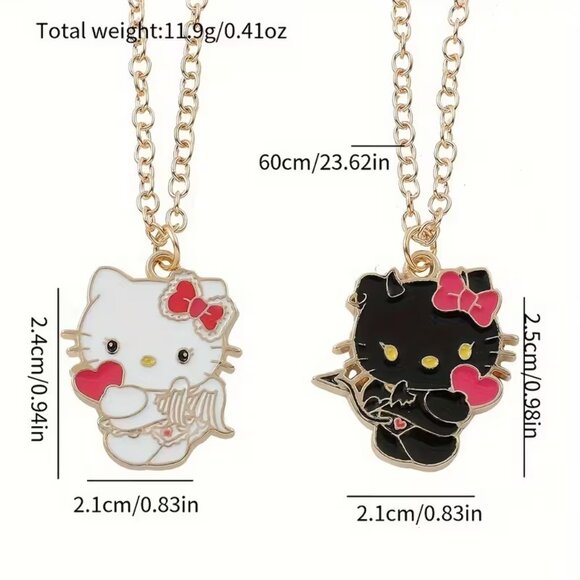 Sanrio Hello Kitty Necklace Set - Black and White - Picture 1 of 2